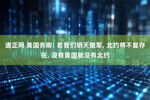 道正网 美国务卿: 若我们明天撤军, 北约将不复存在, 没有美国就没有北约